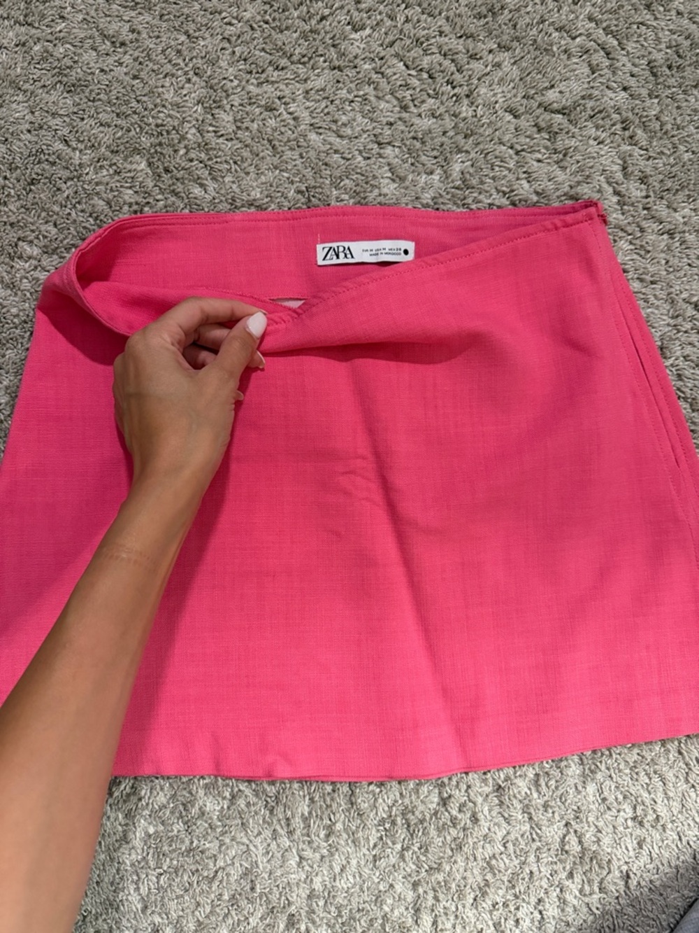 ZARA Hot Pink A-Line Mini Skirt
